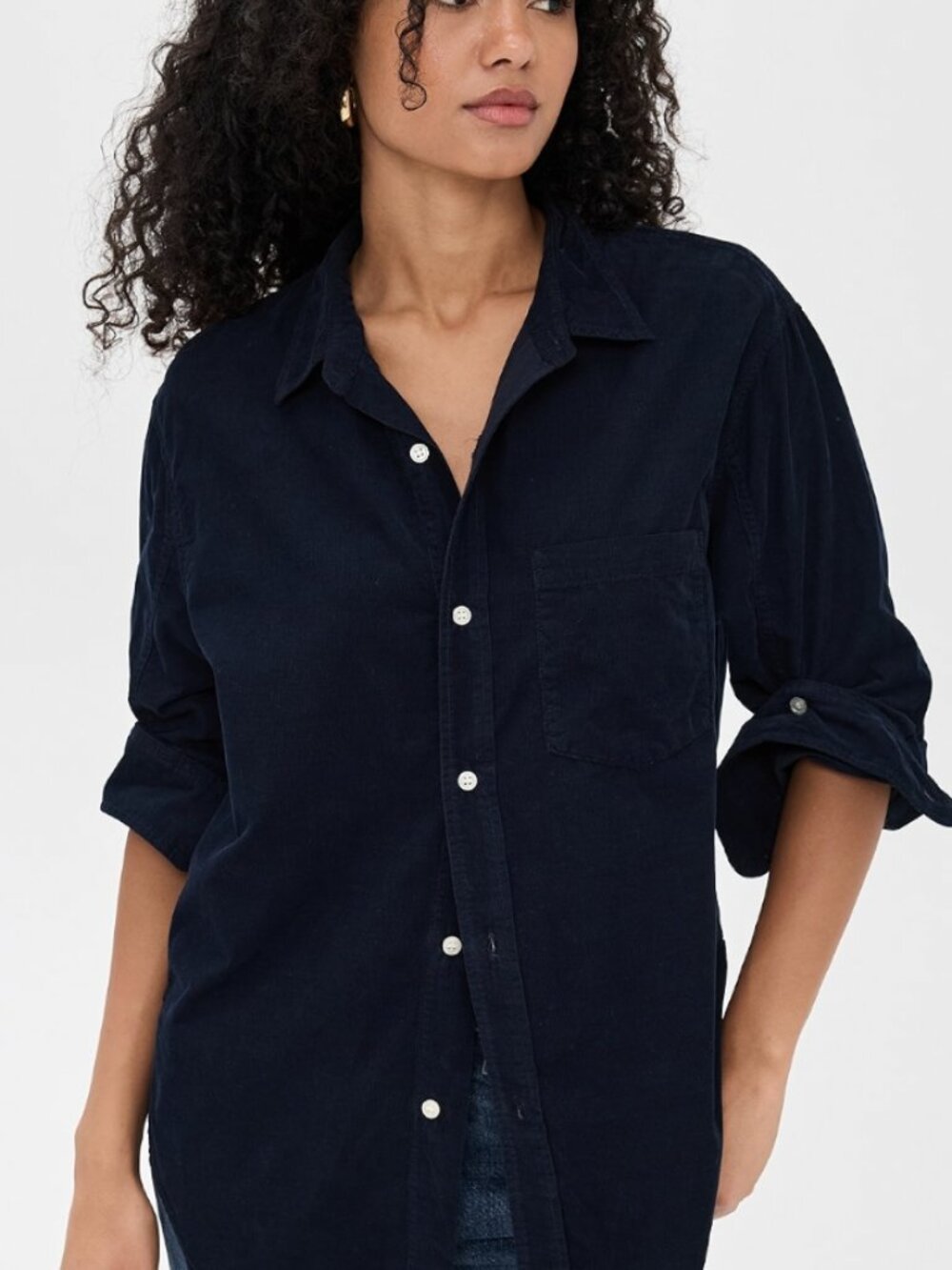 Citizens of Humanity Kayla Corduroy Button Down Shirt Navy